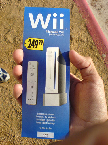 my Wii ticket